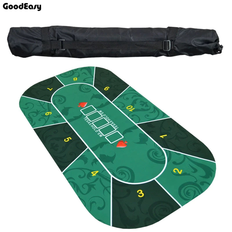 Poker game mat with a bag 