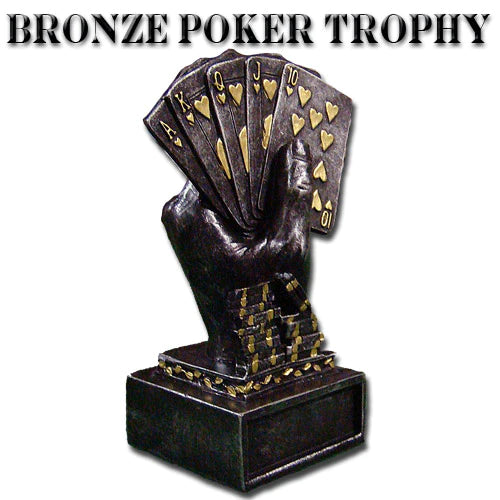 royal flush hand BRONZE trophy for poker tournaments