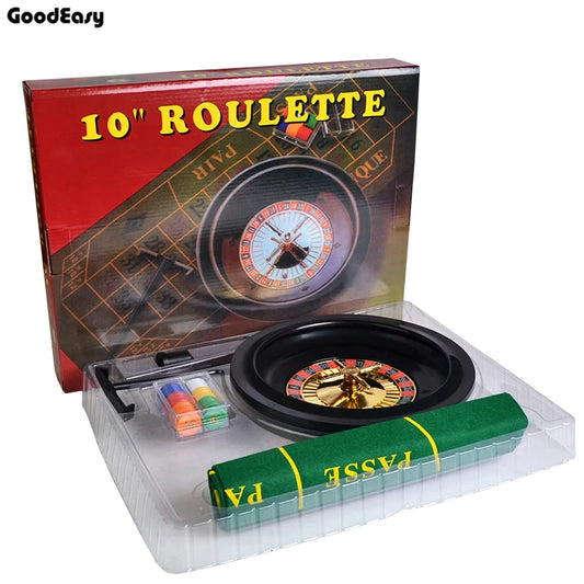 Roulette set in front the packing box
